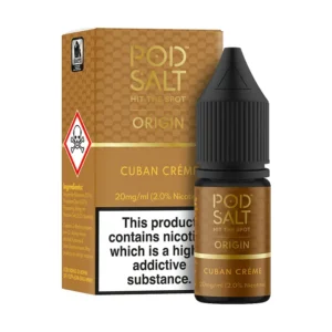 POD SALT ORIGIN CUBAN CREME 10ML NICOTINE SALT E-LIQUID