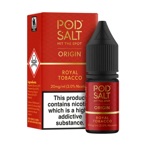 POD SALT ORIGIN ROYAL TOBACCO 10ML NICOTINE SALT E-LIQUID 10ml