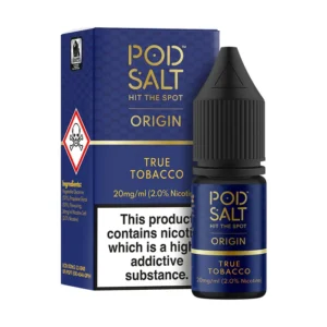 POD SALT ORIGIN TRUE TOBACCO 10ML NICOTINE SALT E-LIQUID 10ml